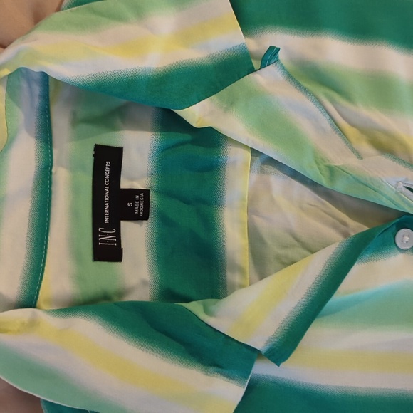 Button Down Shirt island breeze Beach shirt mens size small blue coast comb NWT - Picture 2 of 3